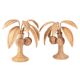 Paire de lampes palmier-cocotier en rotin