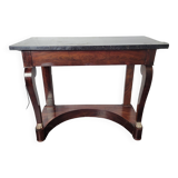 Old mahogany console with marble top