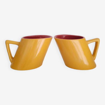 Lot de 2 mugs, années 80
