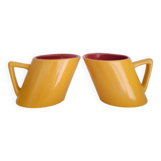 Lot de 2 mugs, années 80