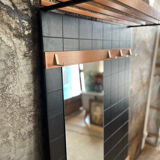 Teak & brass coat rack