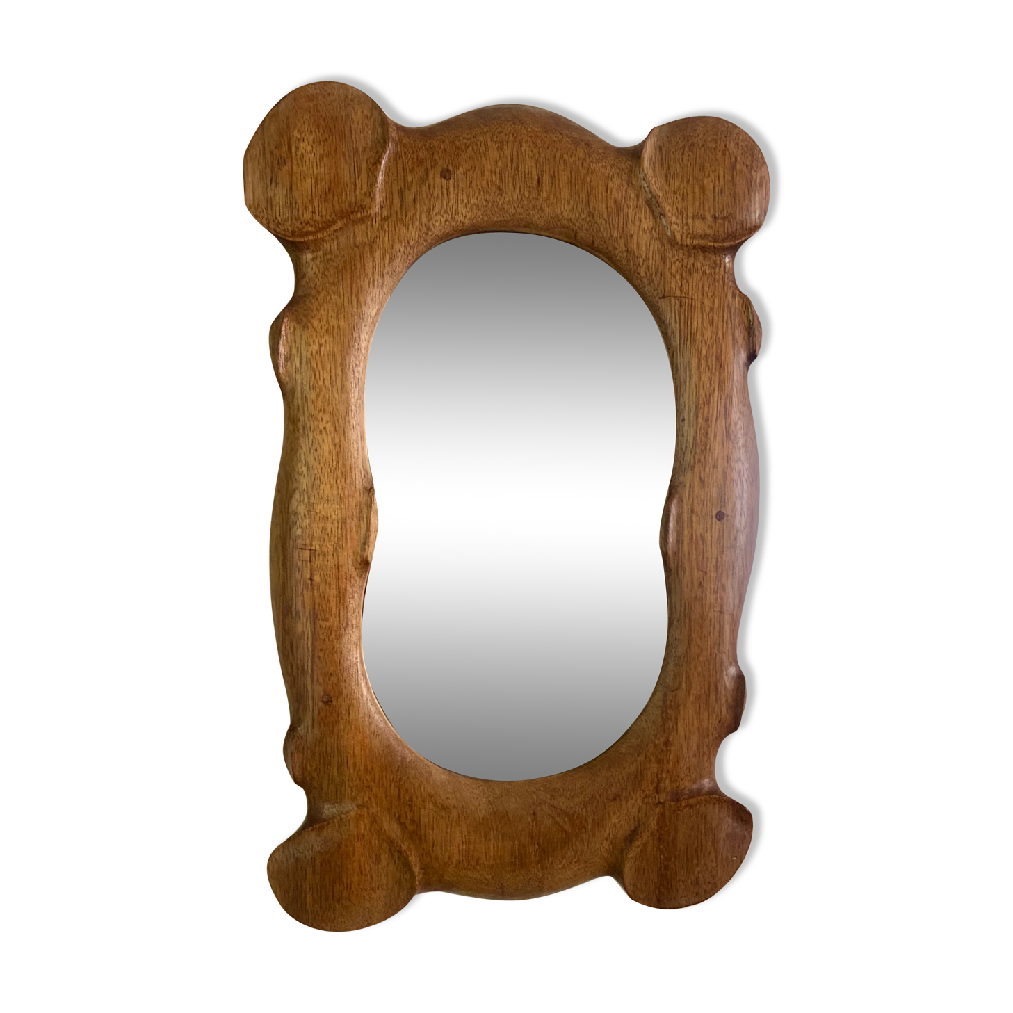 Polymorphic mirror in vintage wood