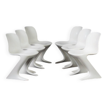 White Kangaroo Chairs by Ernst Moeckl for Horn, 1960s | Set of 6