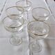 Lot of 5 cups champagne in Crystal engraved NET gold