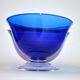 Vintage blue crystal salad bowl from the lancel paris brand
