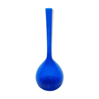 Large blue glass vase