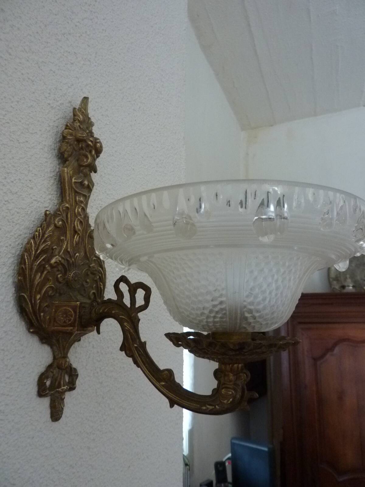 Bronze / glass wall lights