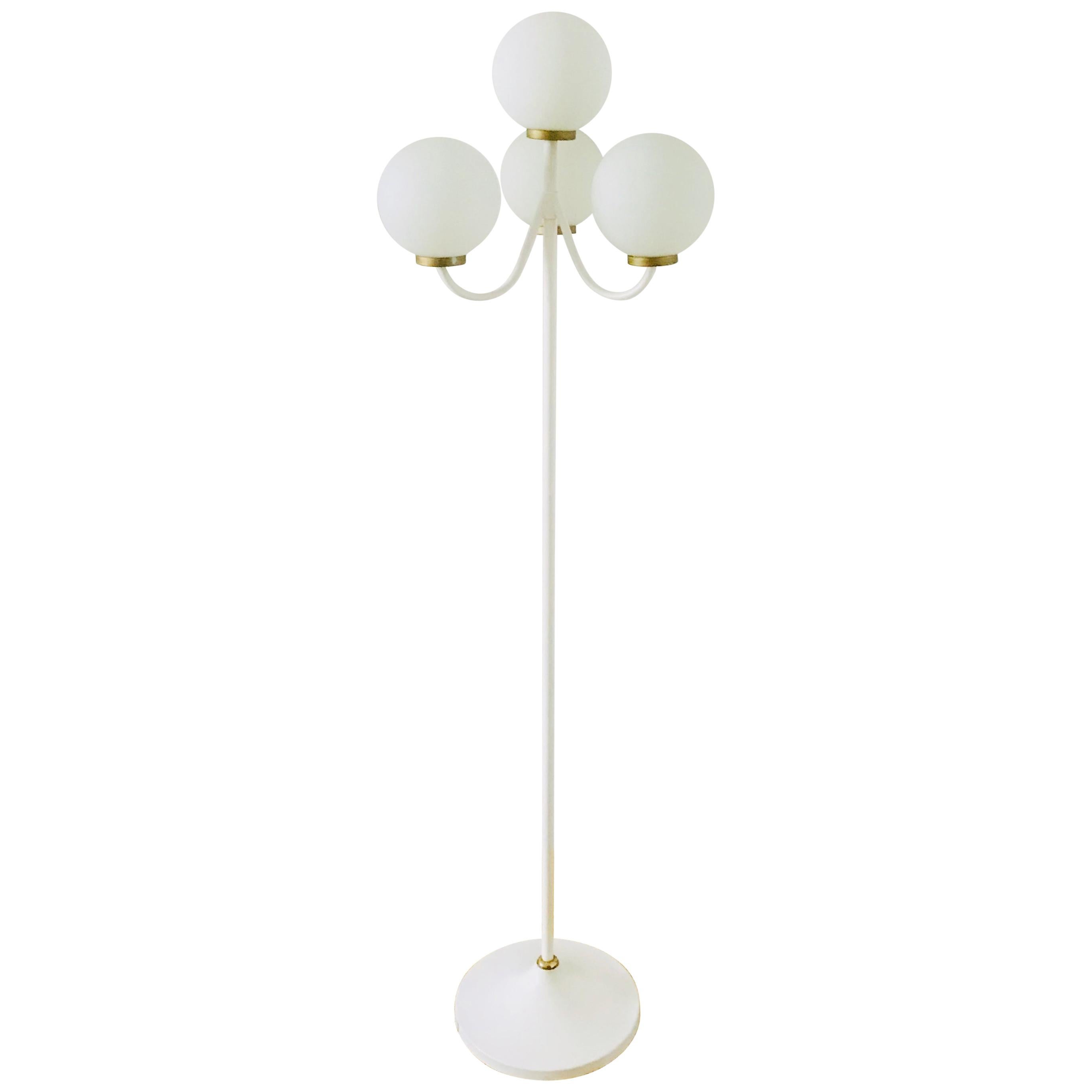 Kaiser white floor lamp, Germany, 1960s