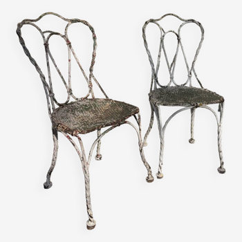 Pair of 19th century wrought iron chairs