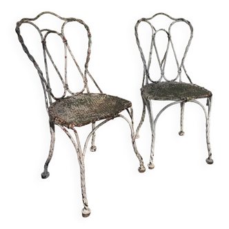 Pair of 19th century wrought iron chairs