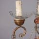 Lustre ancien 6 lumières en métal et verre, Italie, XXe siècle