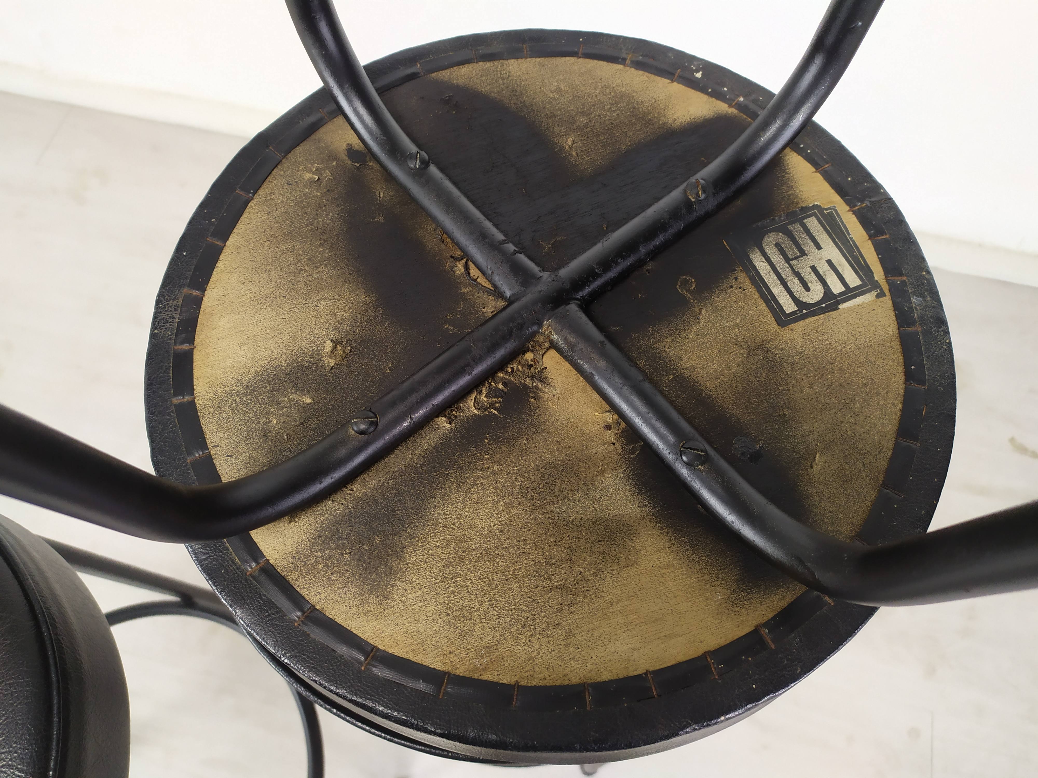 3 vintage black bar stools