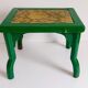 Antique Painted Accent Table with Vintage Floral Top, Bohemian Style