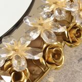 Lighted Floral mirror of Palwa 1975 diameter 50cm