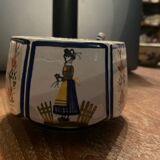 Quimper earthenware 6-sided cup