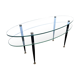 Vintage glass and brass coffee table – Edoardo Paoli style – 1950s/60s