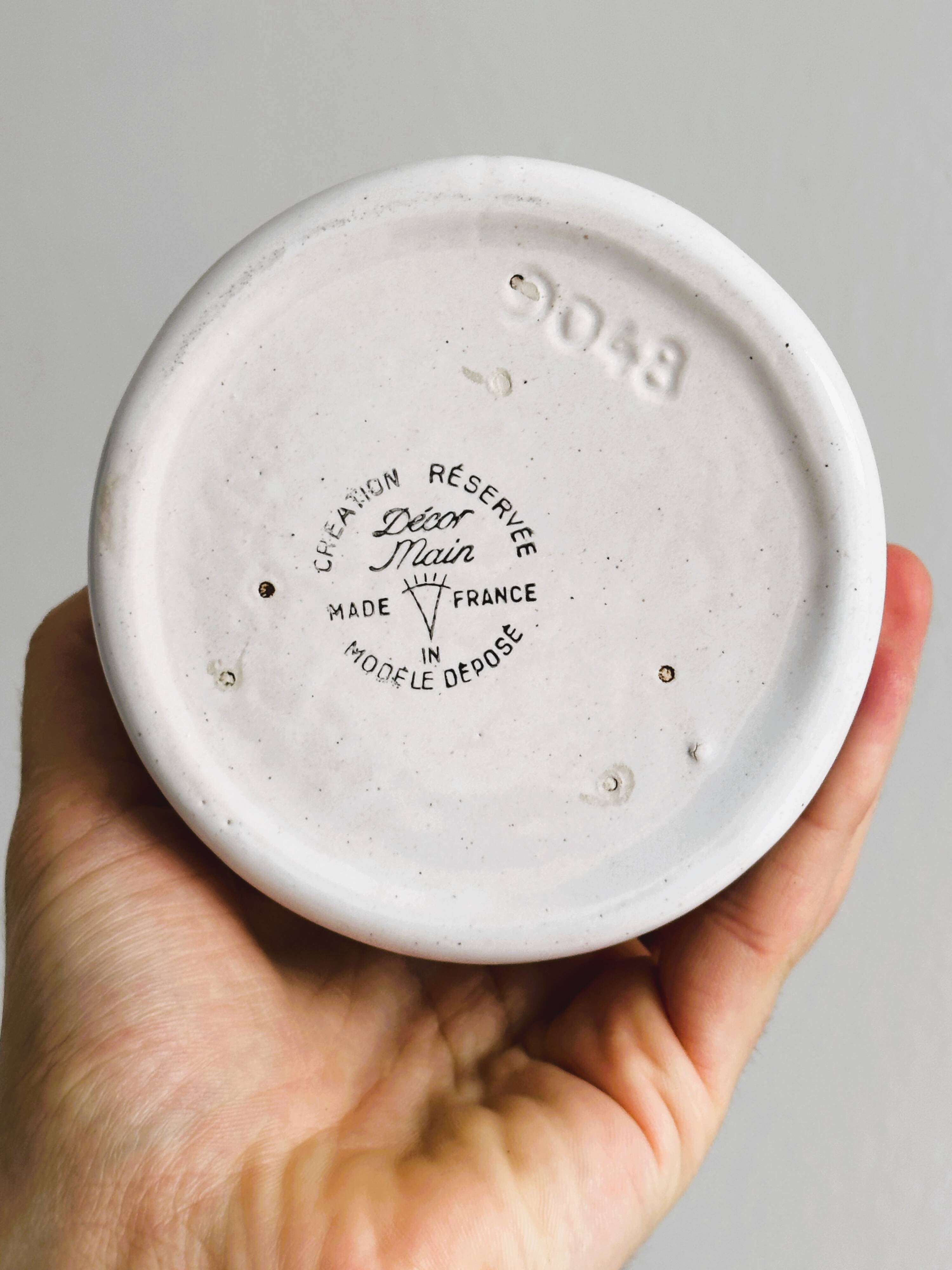 Hand-painted tobacco jar.