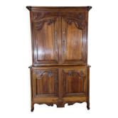 Buffet double corps en noyer directoire