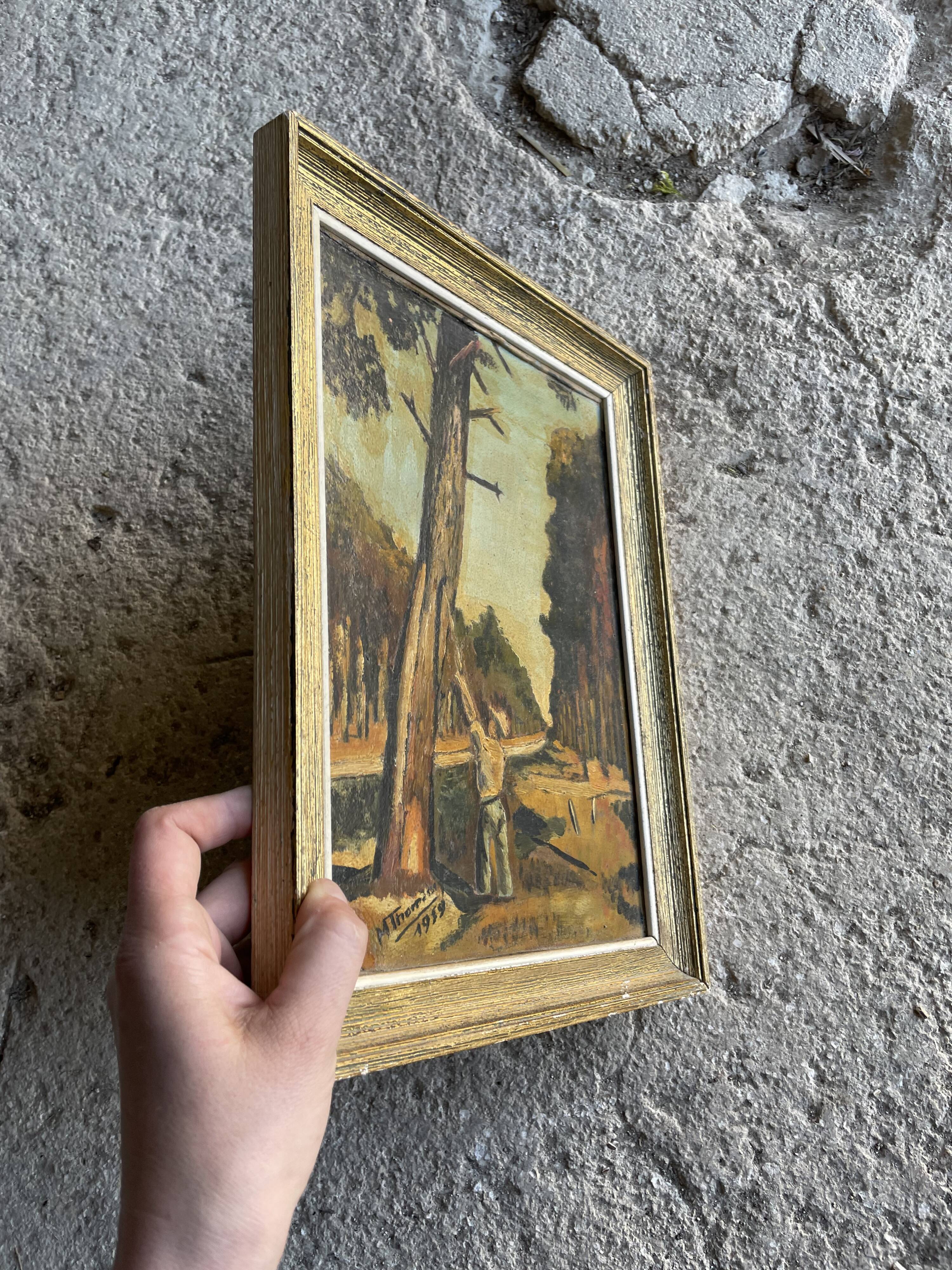 Painting signed M. Thomas, 1959