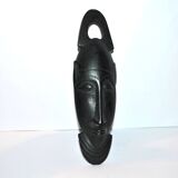 African ebony wood mask - vintage bearded head ethnic africa 22x7
