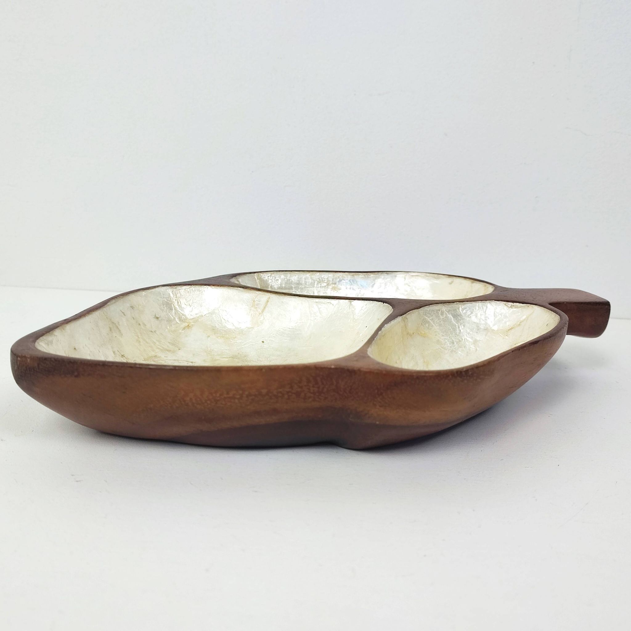 Set of 2 wood and mother-of-pearl storage compartments