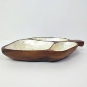 Set of 2 wood and mother-of-pearl storage compartments