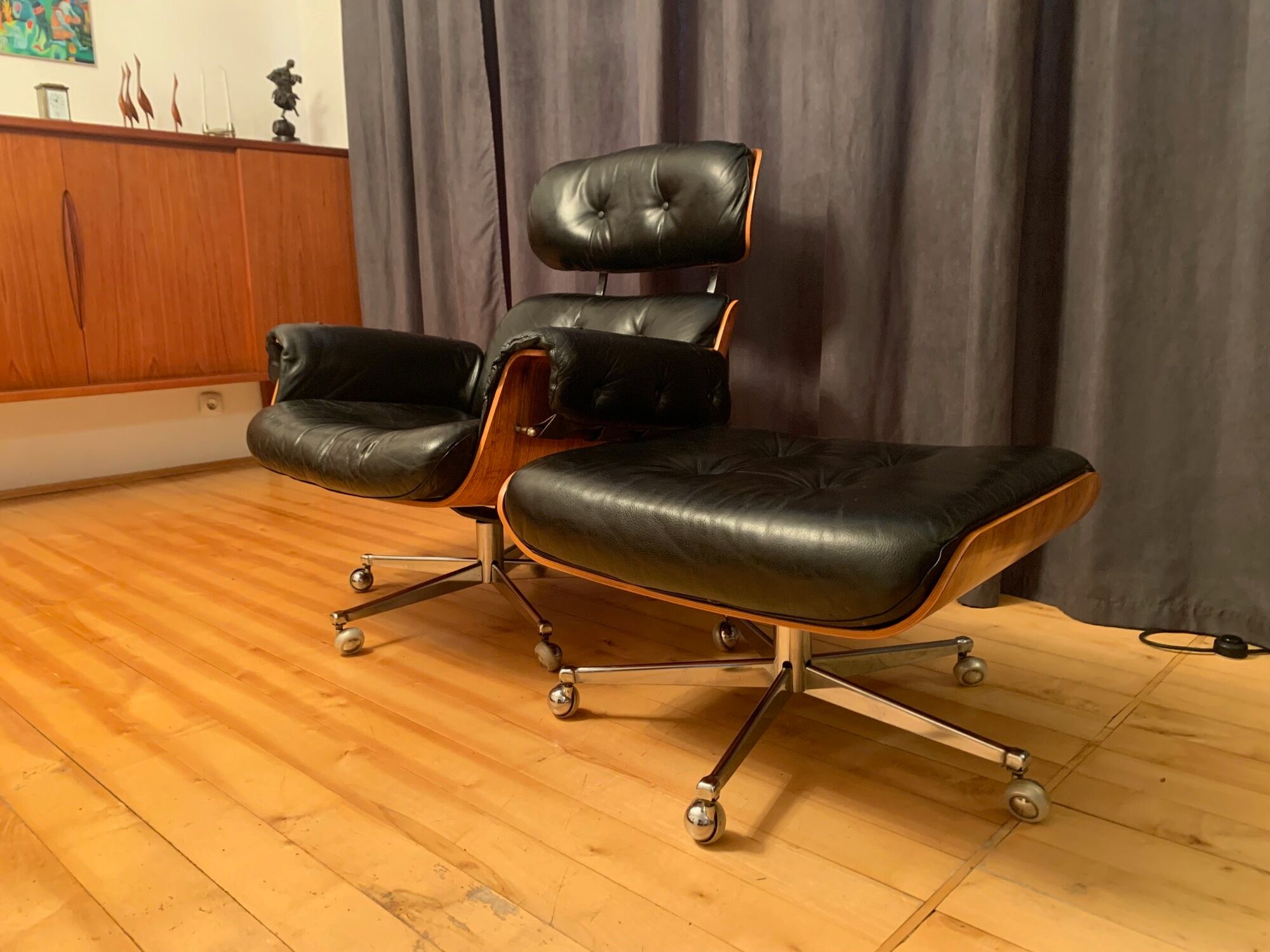 Armchair with footstool by Martin Stoll, Stoll Giroflex, Switzerland, 1960s.