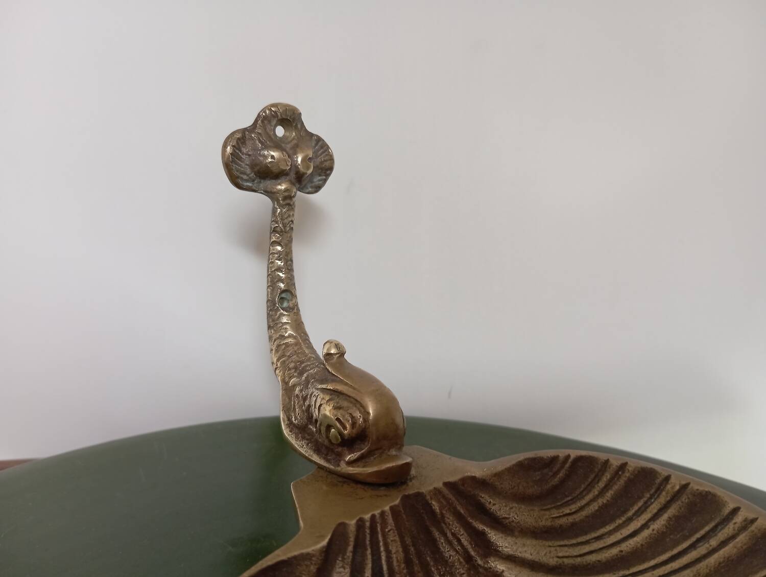 Brass shell wall soap dish, mid-20th century