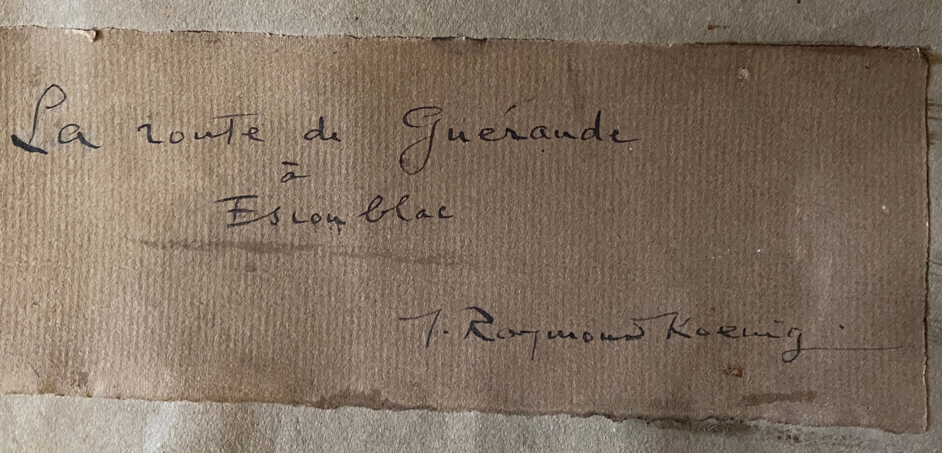 Hsp painting jules raymond koenig (1872-1966) "the road from guérande to escoublac"