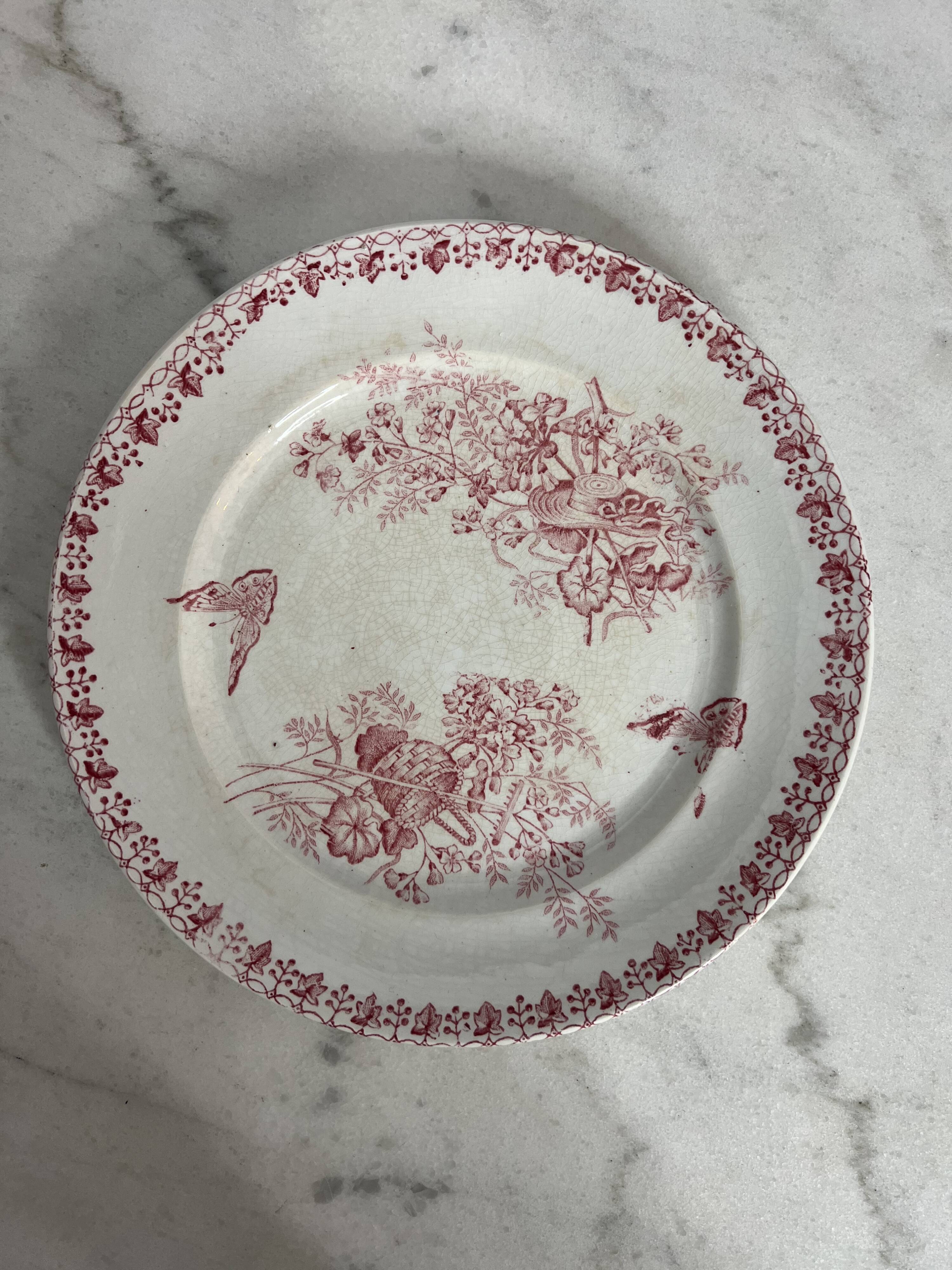 Set of 5 flat plates Terre de Fer Onnaing Moisson