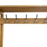 Vintage portemanteau XL en bois avec banc
