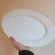 Large thick dish in white porcelain from Paris 19th