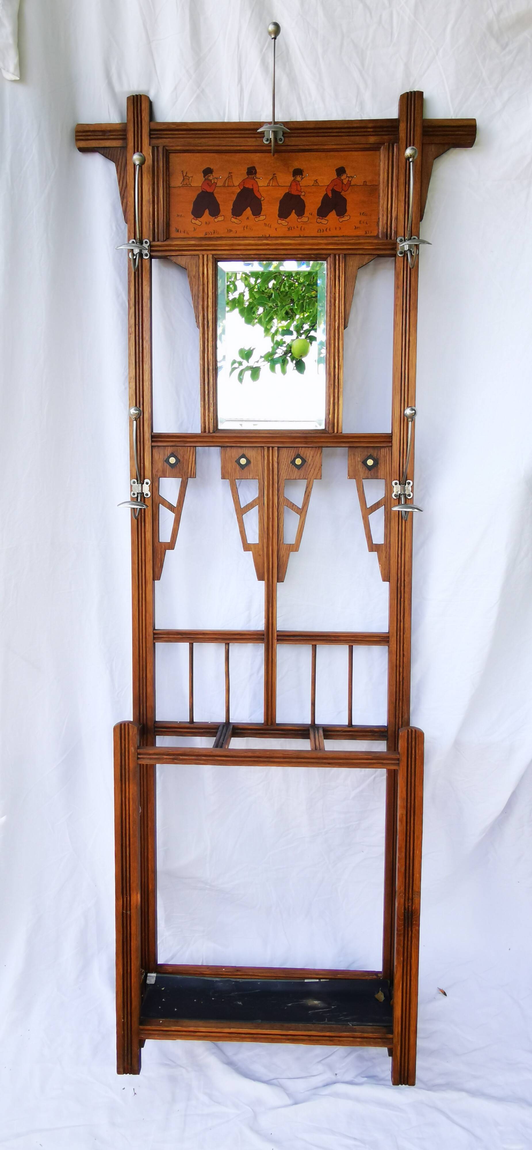 Art deco cloakroom coat rack