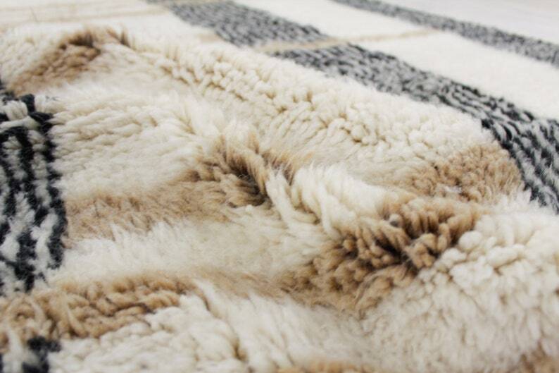 White Moroccan Rug - Modern Handwoven Living Room Rug 150/250cm