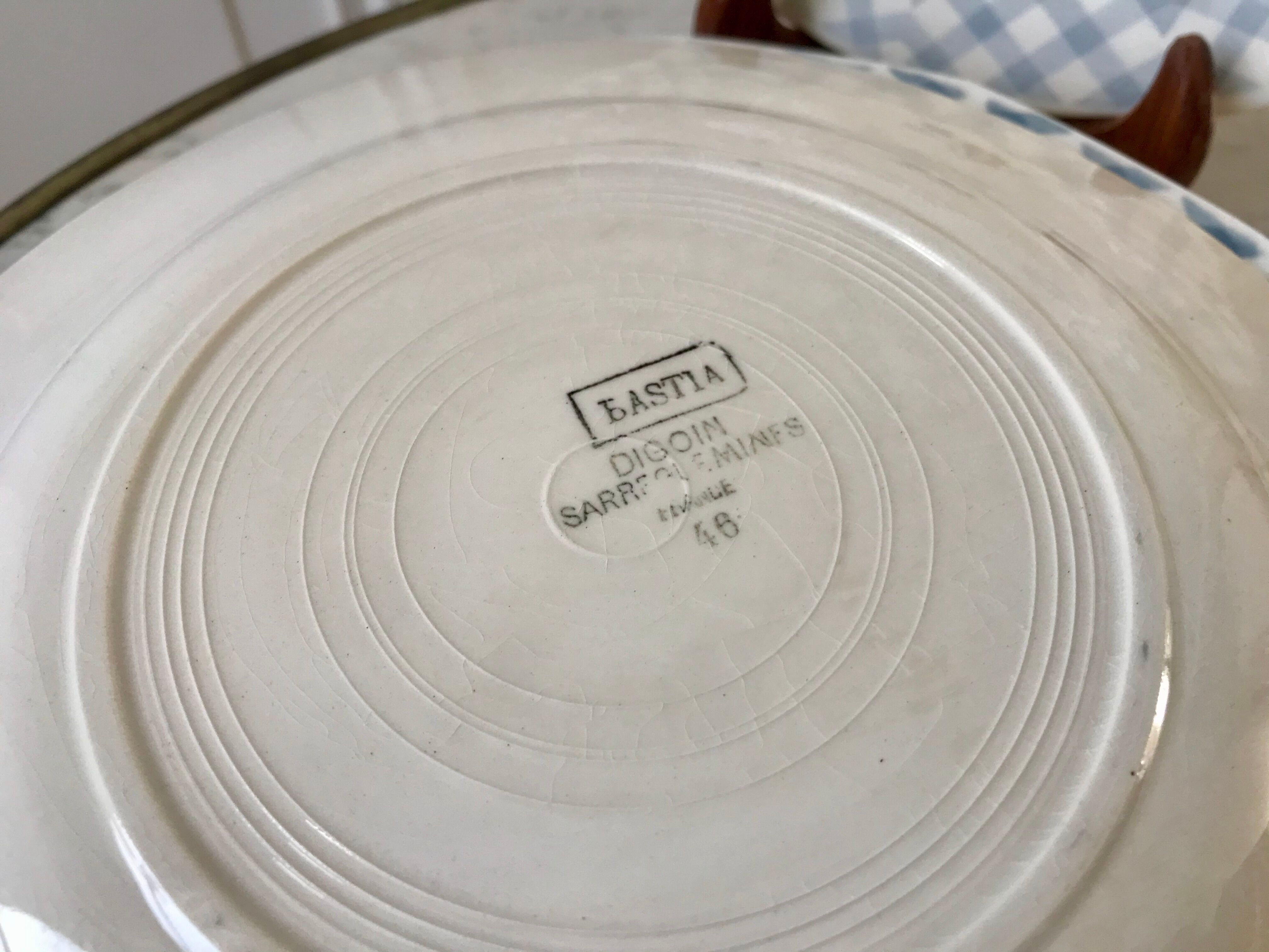 Set of 8 flat plates Digoin Sarreguemines 30s 40s
