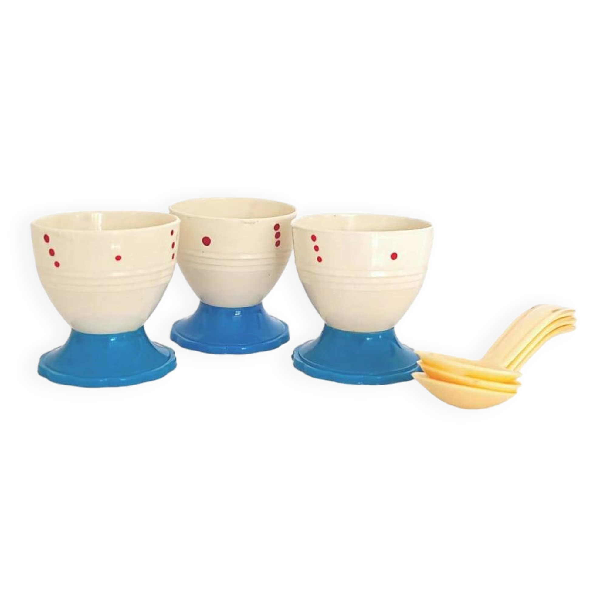 Set coquetiers et cuillères à œuf - Années 50