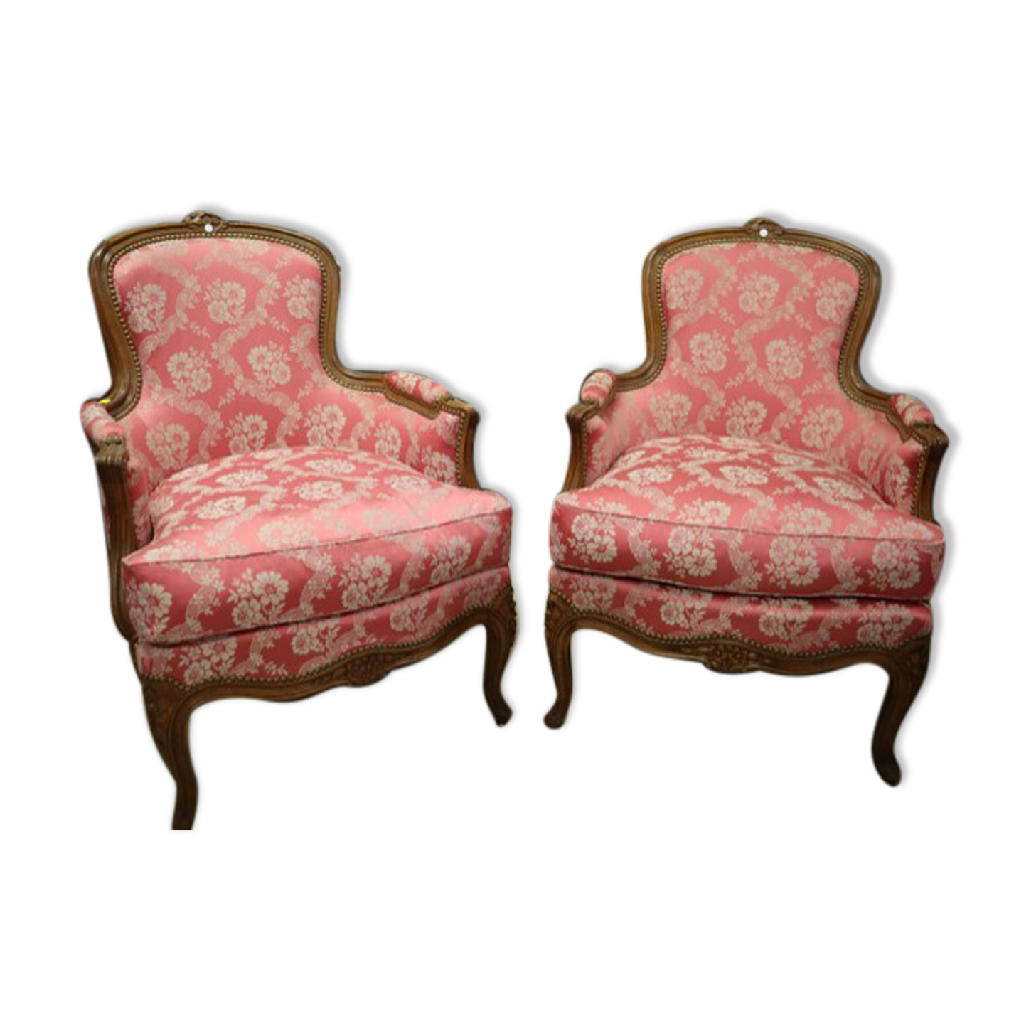 Pair of Louis XV satin-style shepherdesses