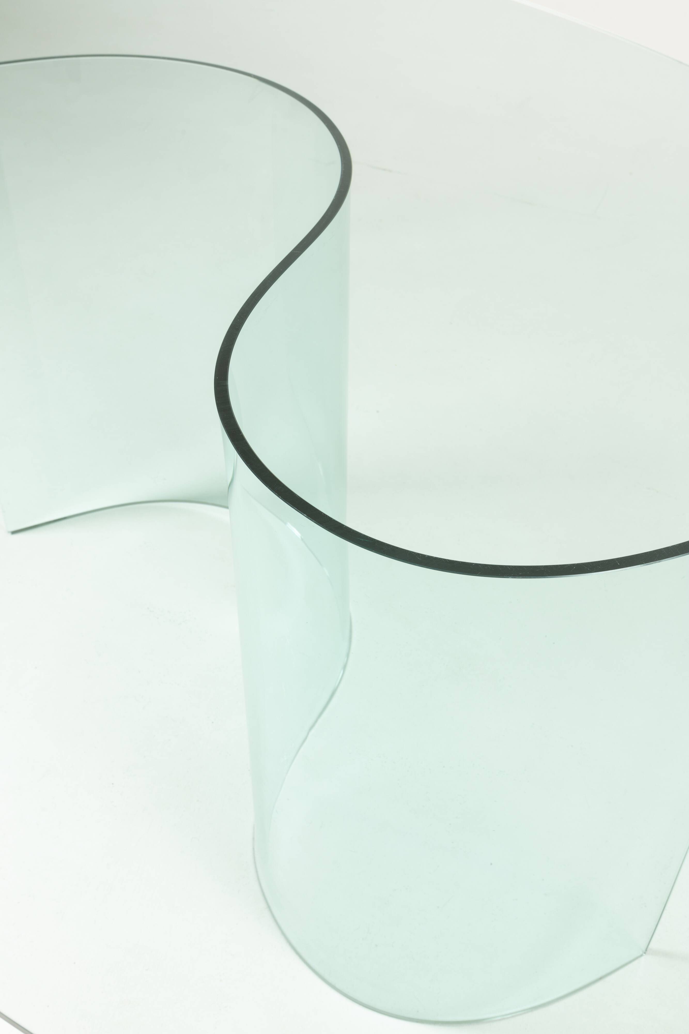 Vintage glass dining table, 1980s