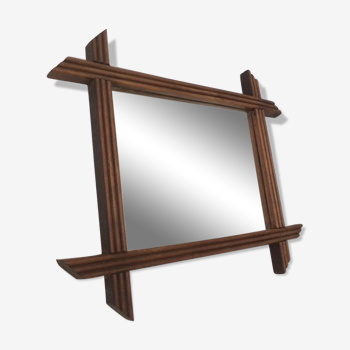 Miroir vintage cadre bois 40x34cm