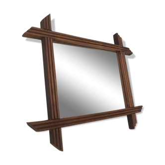 Vintage mirror frame wood 40x34cm