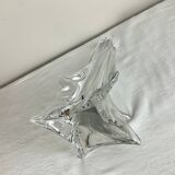 Solid glass lamp and dried flower lampshade from the 60s/70s