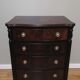Chest of drawers 4 drawers in walnut and blackened wood.