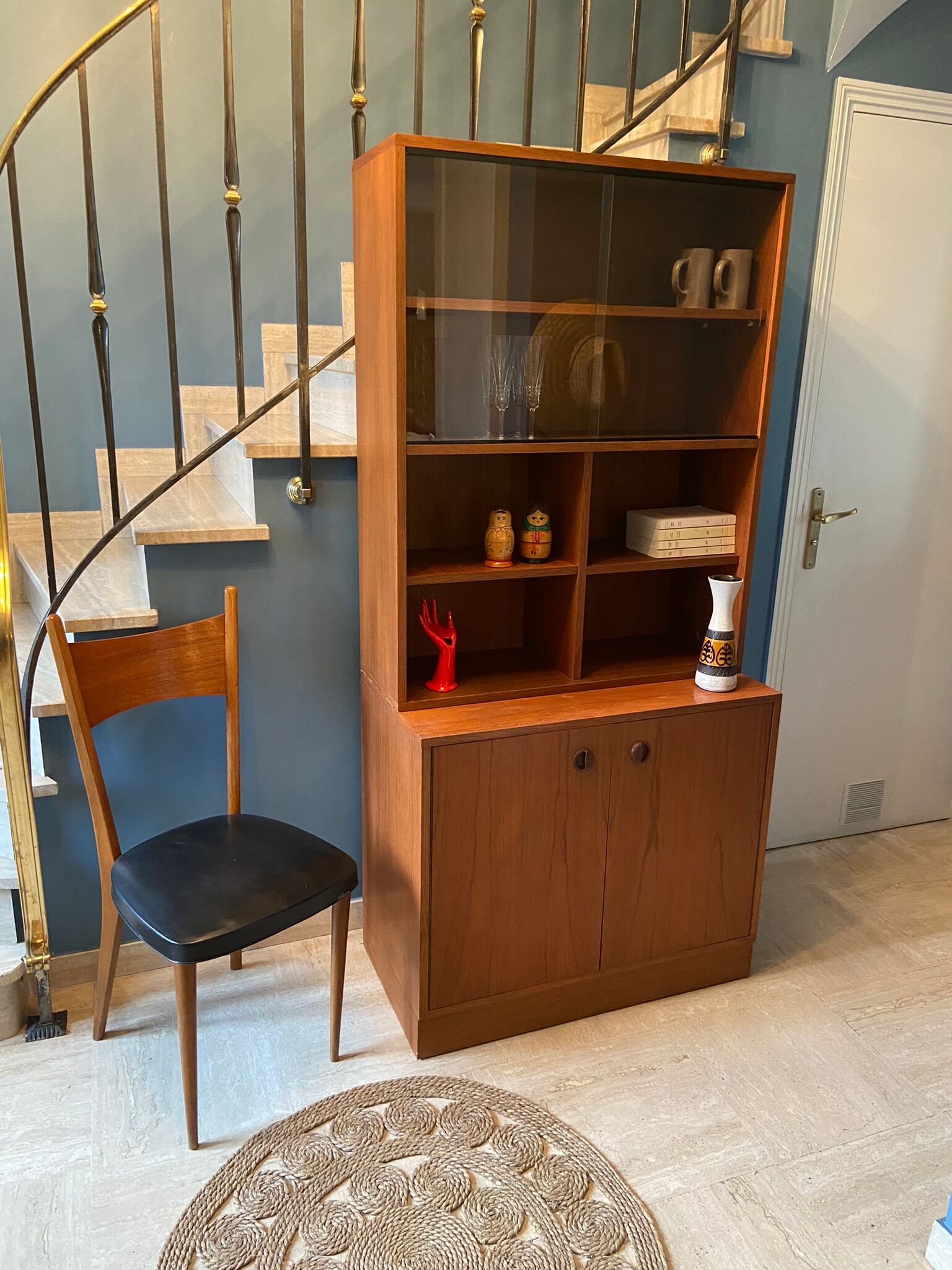 Library vintage teak showcase 1960