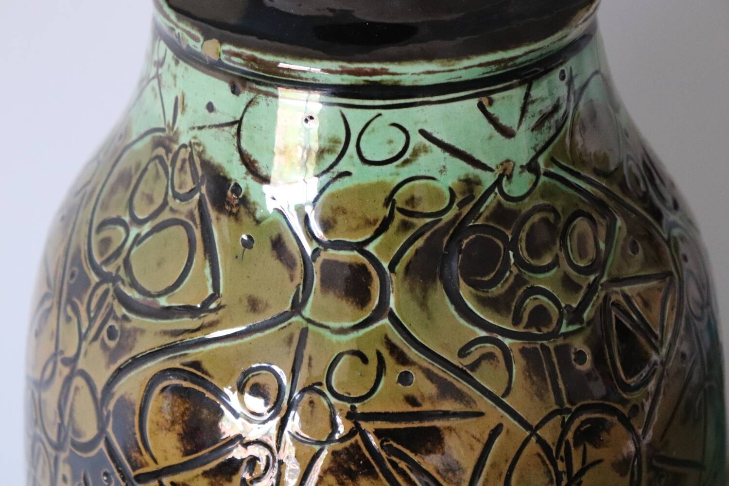 Handmade ceramic lamp signed