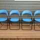 Set of 4 folding metal and plastic chairs