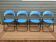 Set of 4 folding metal and plastic chairs
