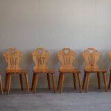 Set of 6 pine chairs