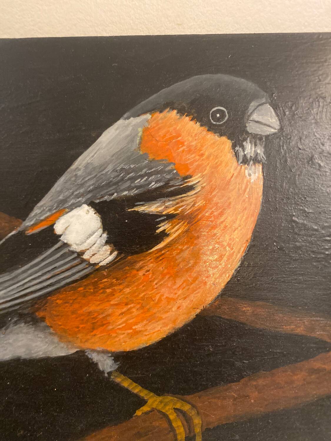 Bird painting on wood