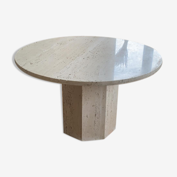 Table ronde travertin Italie vintage 1970