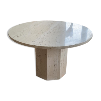 Vintage Italy 1970 travertine roundtable